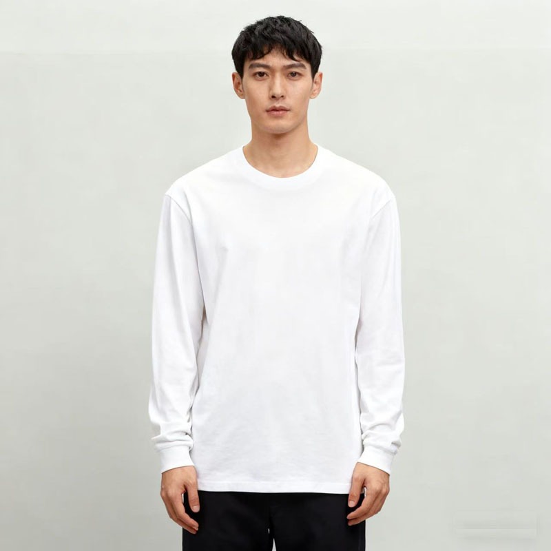 Undershirt Crew Neck - Herren Amerikanisches Schwergewicht-Baumwoll-T-Shirt mit Rundhalsausschnitt und